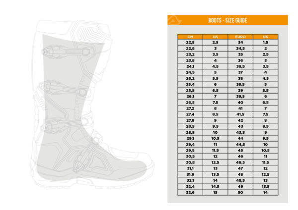 Sepatu Trail Acerbis Artiglio Orange Hitam Original - Gambar 2