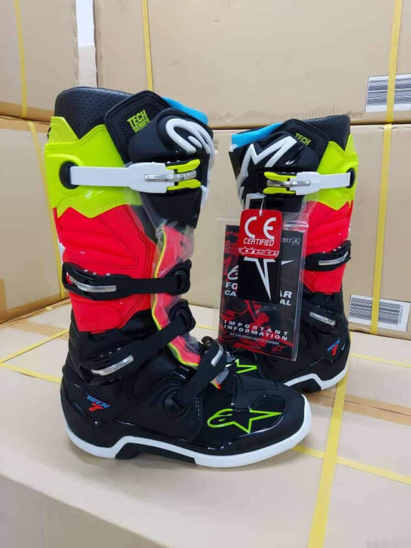 Sepatu Alpinestars Tech 7 Black Fluo Orange Red - Gambar 5