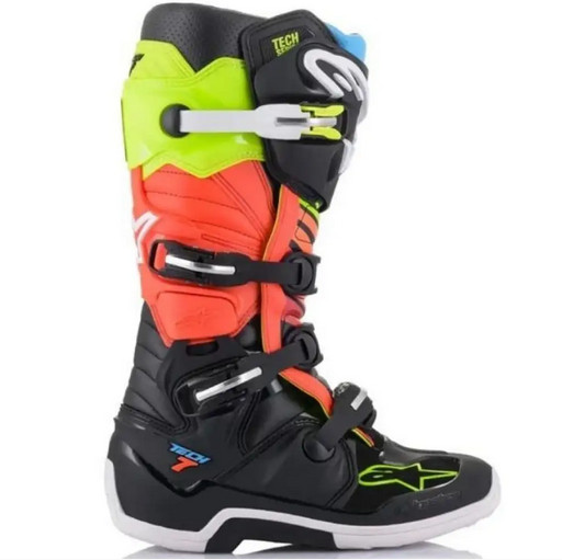 Sepatu Alpinestars Tech 7 Black Fluo Orange Red - Gambar 3