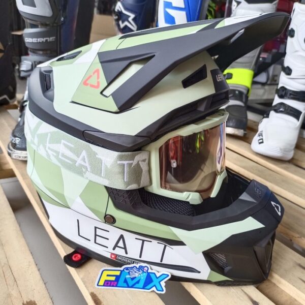 HELM LEATT Moto 7.5 with 4.5 goggles - CACTUS, XL - Gambar 3