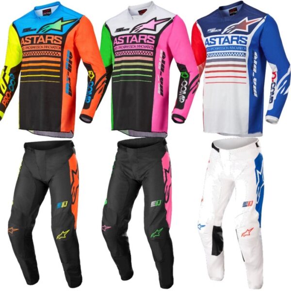 JERSEY SET ALPINESTAR RACER COMPASS 2022 - BLACK YELLOW FLO COR, 28 S - Gambar 2