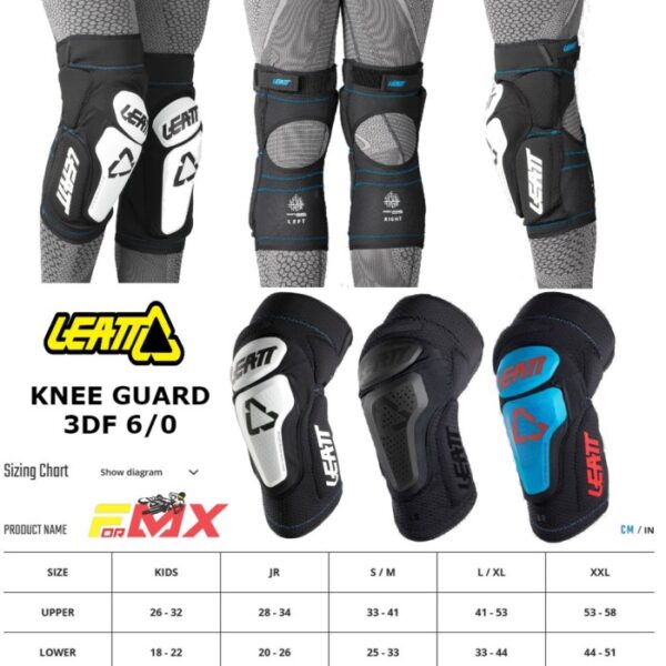 LEATT KNEE GUARD 3DF 6.0 PELINDUNG LUTUT LEATT 3DF 6.0 - Hitam, S/M - Gambar 2