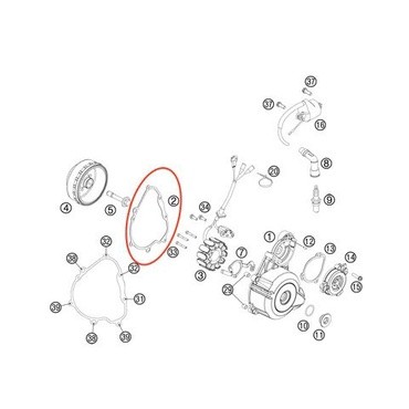 PAKING GASKET BLOK MAGNET KTM HUSQ 250CC TAHUN 2011 2013 ORIGINAL KTM - Gambar 2