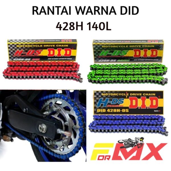 Rantai DID 428H Panjang 140L Rantai warna DID no Rantai SSS rantai TK  - Biru - Gambar 2