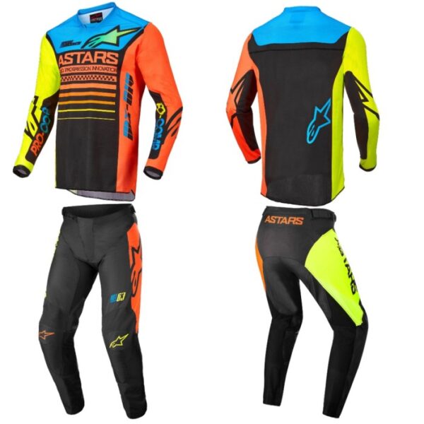 JERSEY SET ALPINESTAR RACER COMPASS 2022 - BLACK YELLOW FLO COR, 28 S