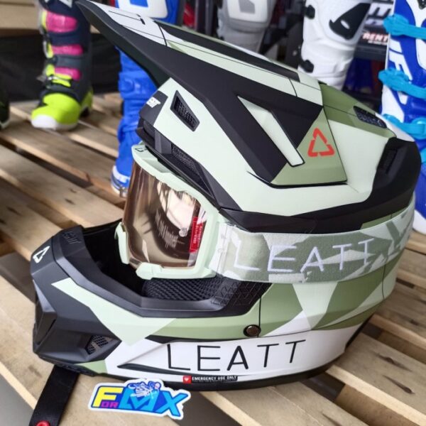 HELM LEATT Moto 7.5 with 4.5 goggles - CACTUS, XL - Gambar 2