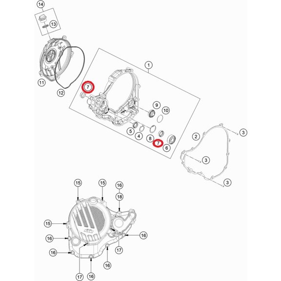 SEAL WATERPUMP SEAL PEDAL PERSENELING KTM HUSQ GASGAS 250/350 - 07601530451 - Gambar 4