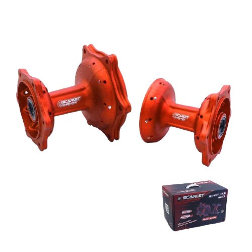 SCARLET RACING - TROMOL SET KLX230 36H DOUBLE BEARING FORGED - RED